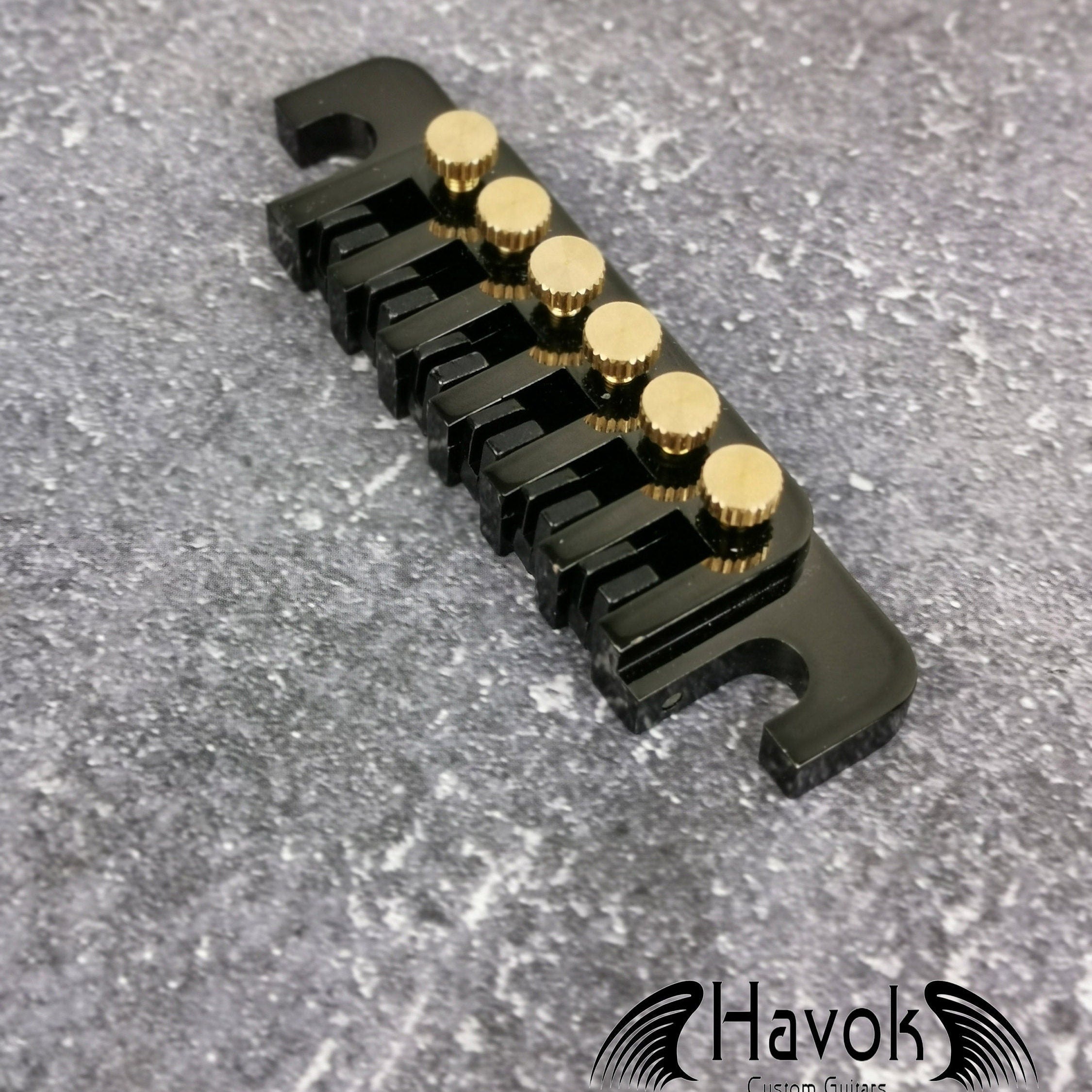 Black Micro Tune Bridge Tailpiece, High End Custom Shop Music Accessory, Vintage Guitar Build Kit, Gadget And Replacement, LP Single Cut