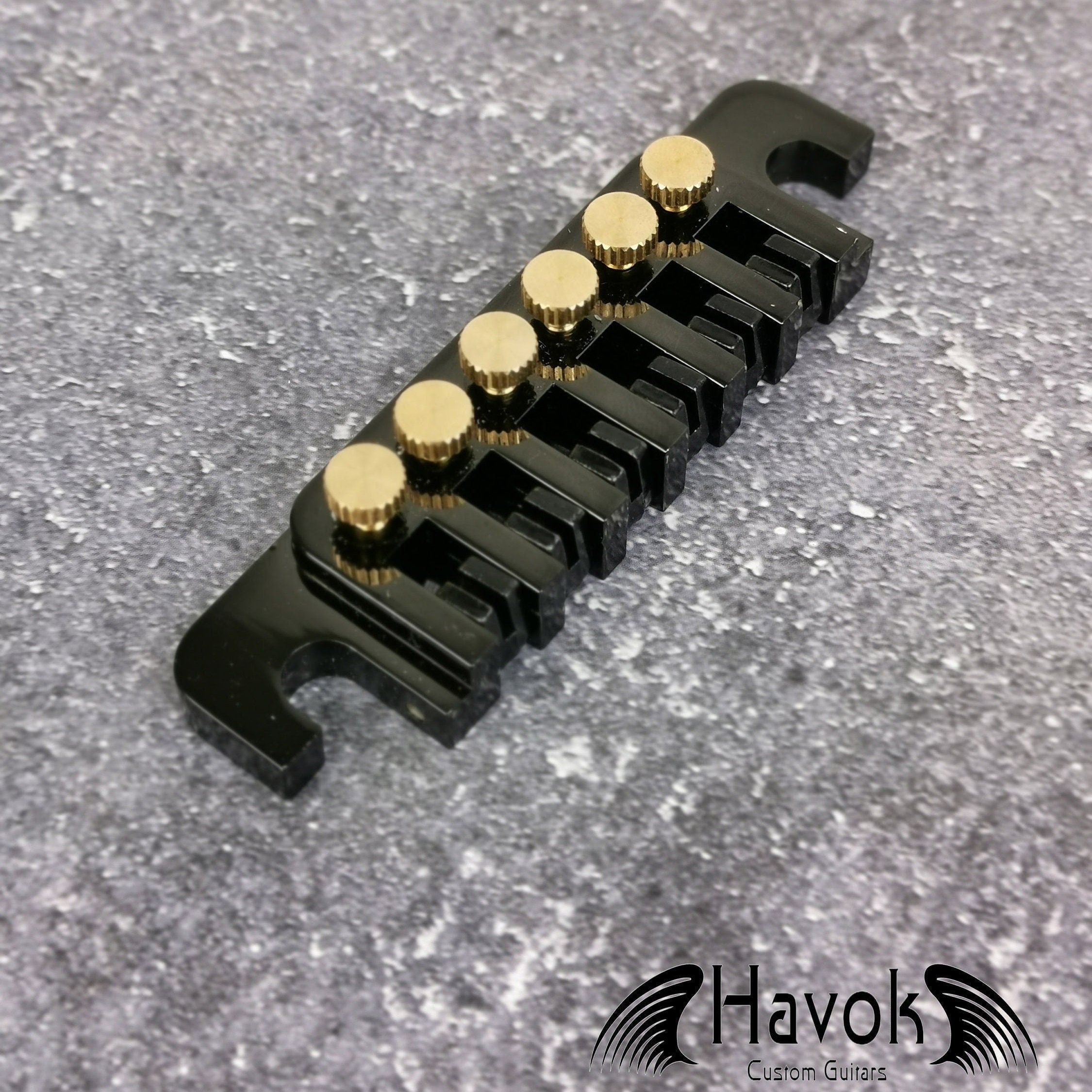 Black Micro Tune Bridge Tailpiece, High End Custom Shop Music Accessory, Vintage Guitar Build Kit, Gadget And Replacement, LP Single Cut