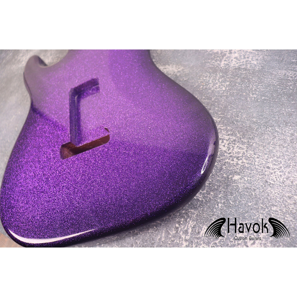 Purple Galaxy 2PC Alder ST S-Style Body High Gloss, Vintage Part Replacement Gadget, High End Custom S Type Body, Guitar DIY Building Kit