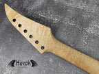 HAVOK Parabellum Guitar Kit, Stainless Steel Frets Flame Maple Neck, Spoke Wheel, Mahogany Body, Guitar Building DIY Metallic Black