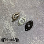 Nickel Metal Electric Guitar Jack Plate, Oval Shape With Curve, Custom Shop Accessory Component, Vintage Build Kit Gadget And Replacement