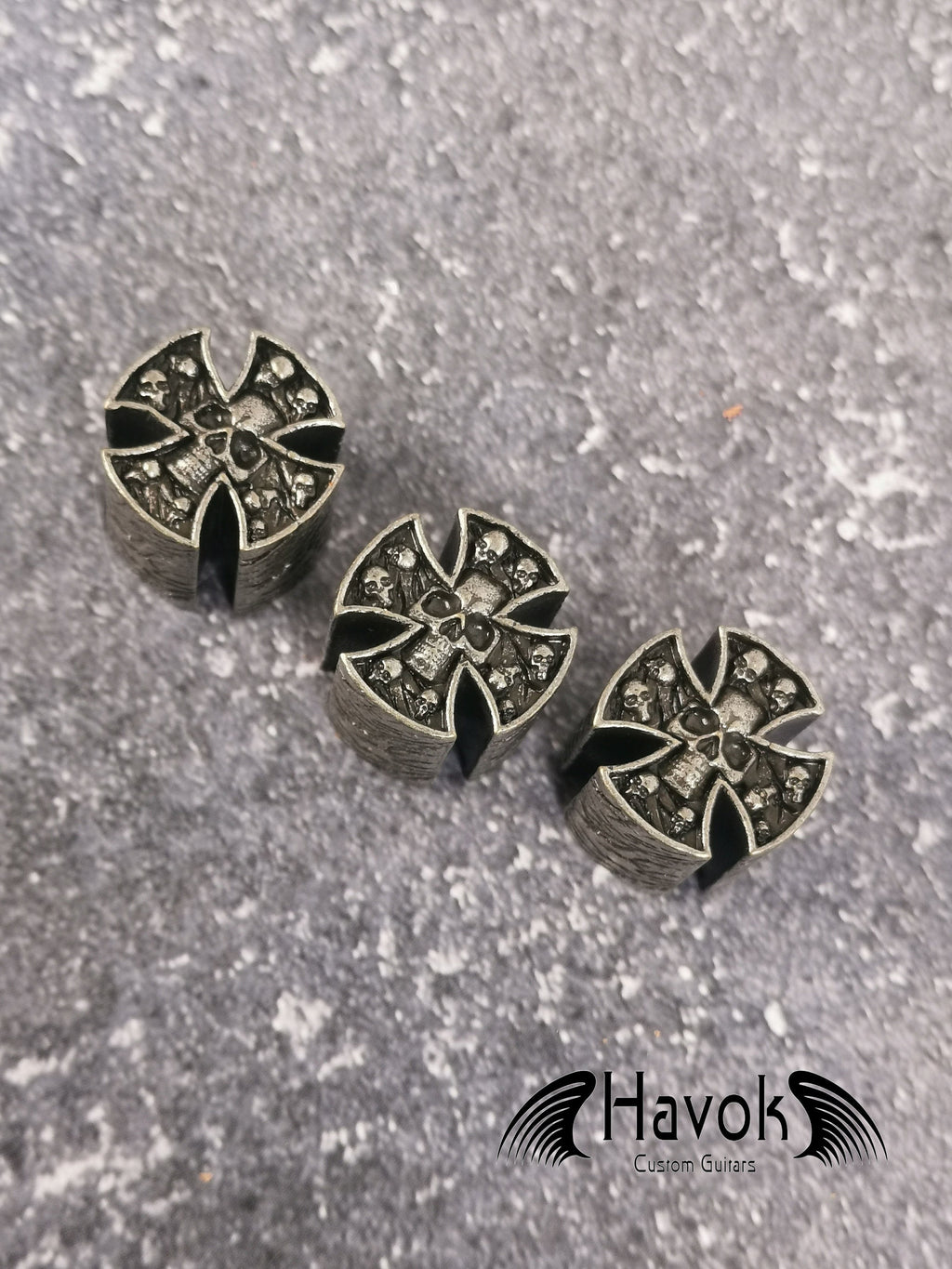 Potentiometer Knob Silver Skeleton, Gothic Design For Electric Guitar, Rare Custom Shop Accessory, Vintage Build Kit, Gadget And Replacement