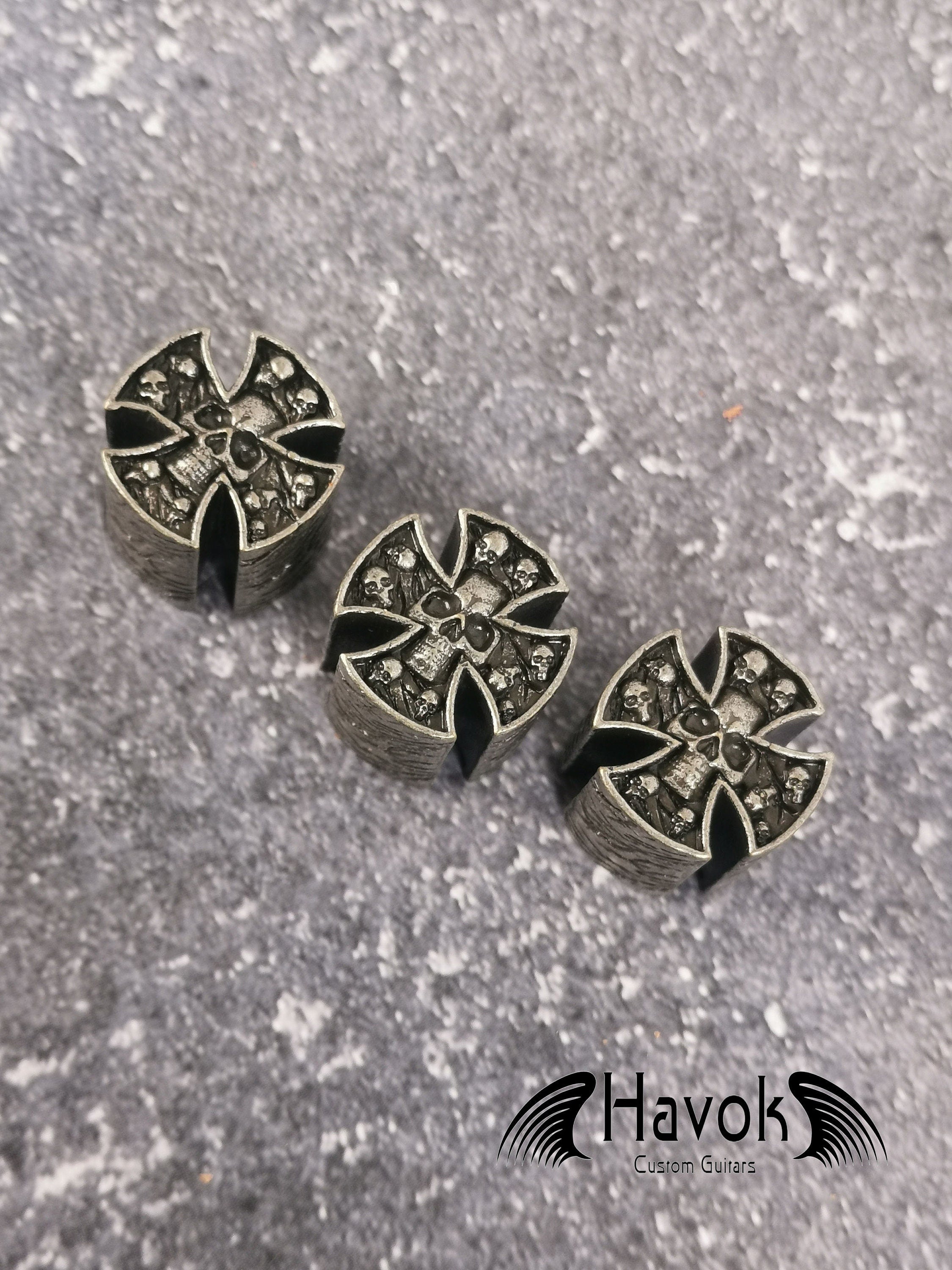 Potentiometer Knob Silver Skeleton, Gothic Design For Electric Guitar, Rare Custom Shop Accessory, Vintage Build Kit, Gadget And Replacement
