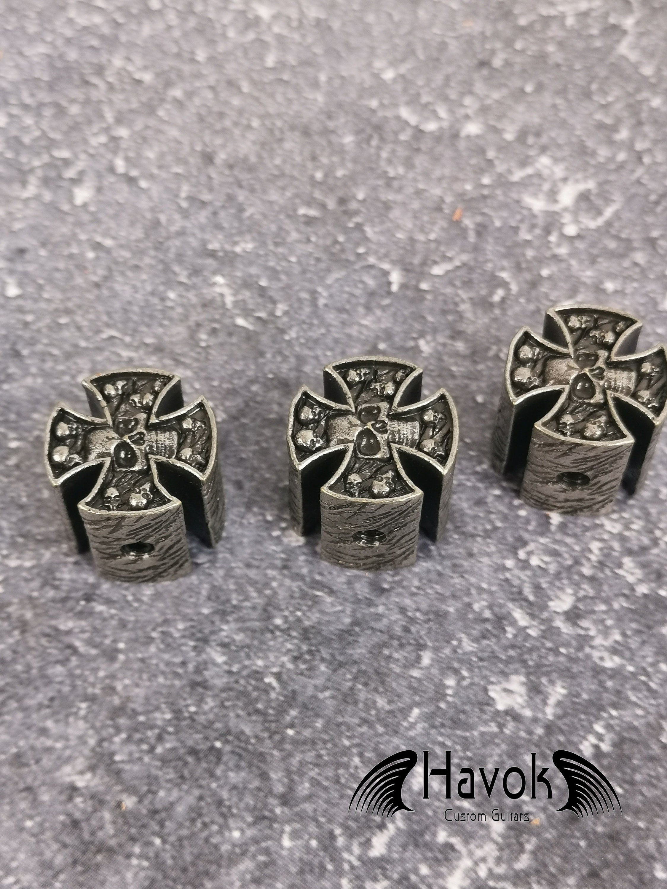 Potentiometer Knob Silver Skeleton, Gothic Design For Electric Guitar, Rare Custom Shop Accessory, Vintage Build Kit, Gadget And Replacement