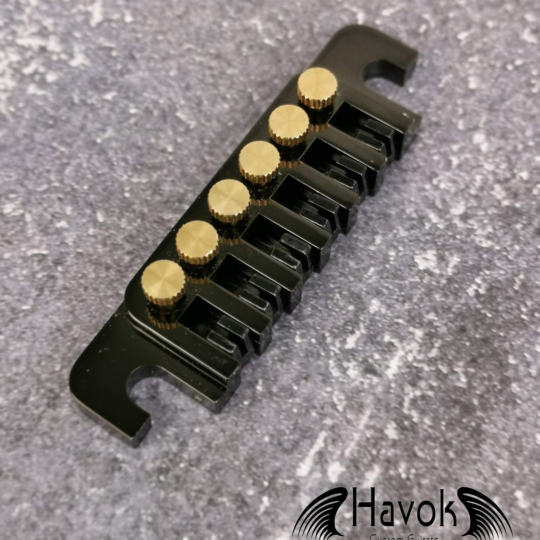 Black Micro Tune Bridge Tailpiece, High End Custom Shop Music Accessory, Vintage Guitar Build Kit, Gadget And Replacement, LP Single Cut