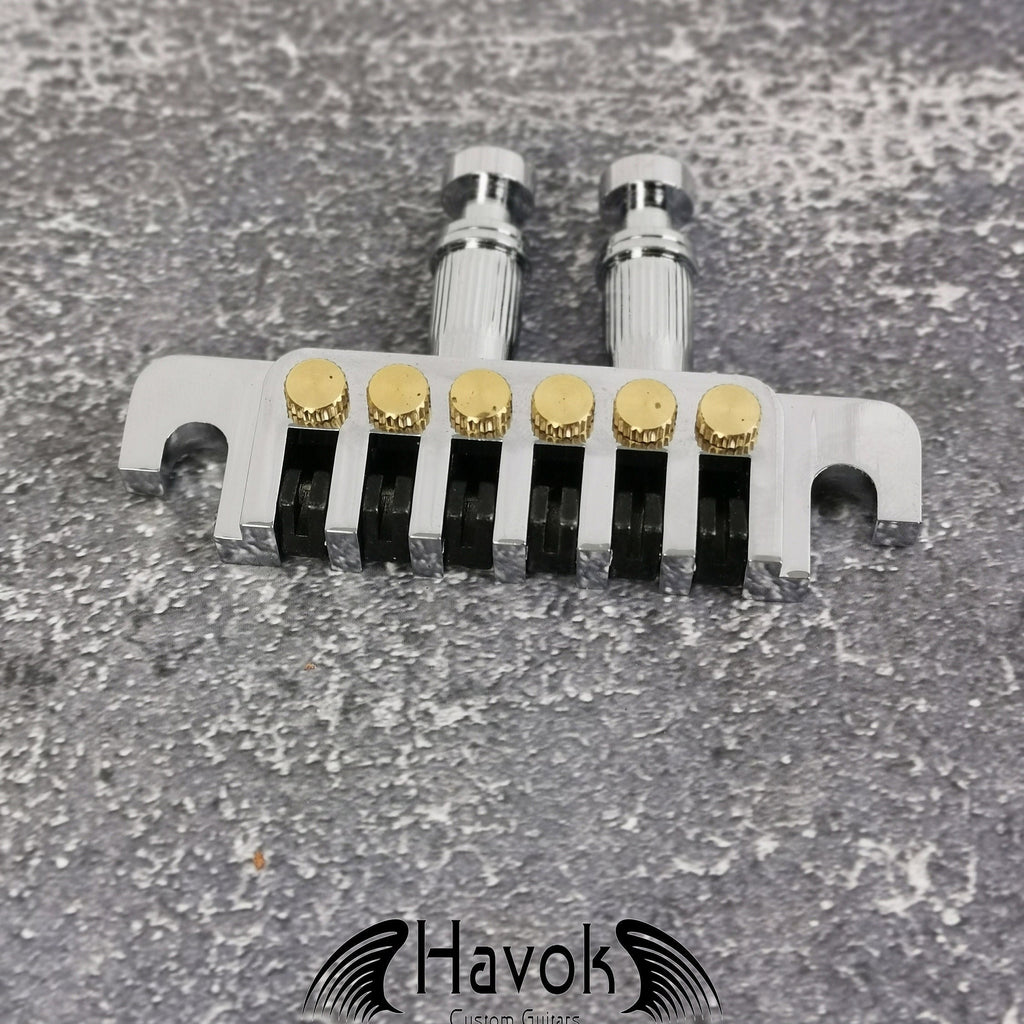 Silver Micro Tune Bridge Tailpiece, High End Custom Shop Music Accessory, Vintage Guitar Build Kit, Gadget And Replacement, LP Single Cut
