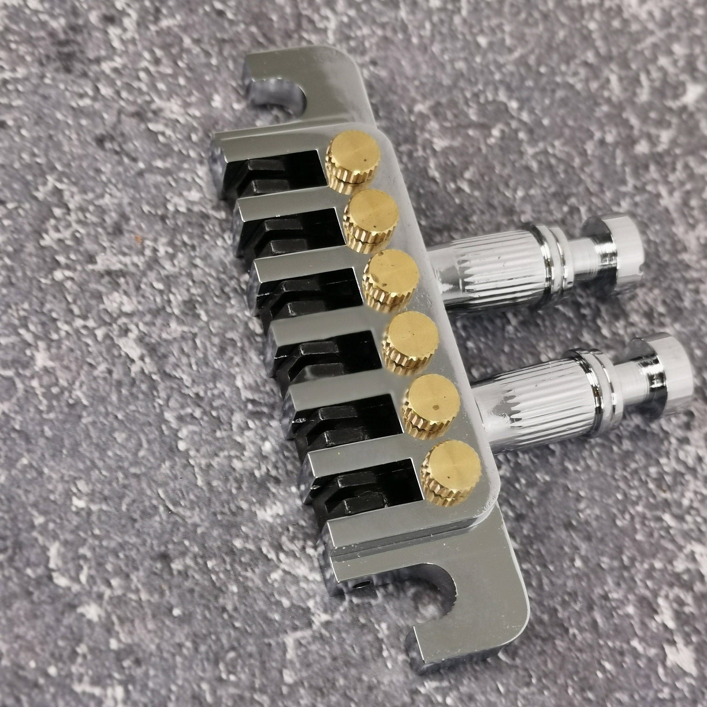 Silver Micro Tune Bridge Tailpiece, High End Custom Shop Music Accessory, Vintage Guitar Build Kit, Gadget And Replacement, LP Single Cut