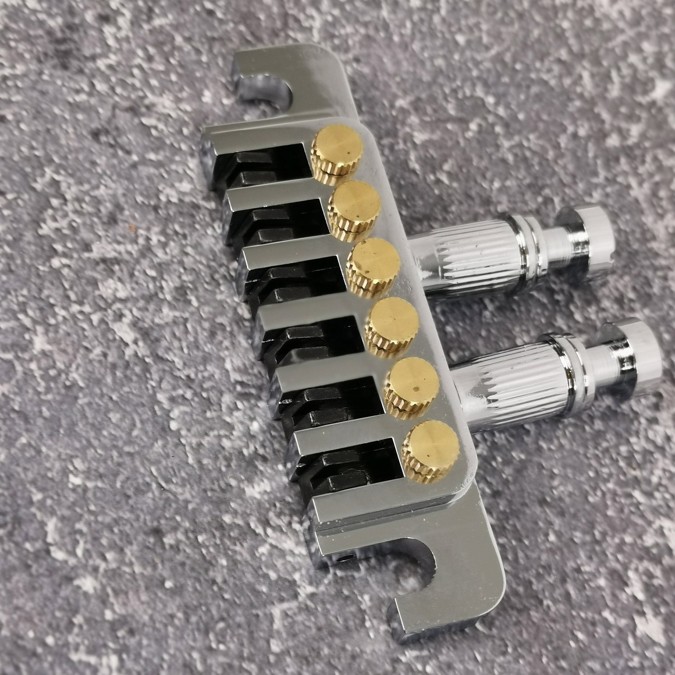 Silver Micro Tune Bridge Tailpiece, High End Custom Shop Music Accessory, Vintage Guitar Build Kit, Gadget And Replacement, LP Single Cut