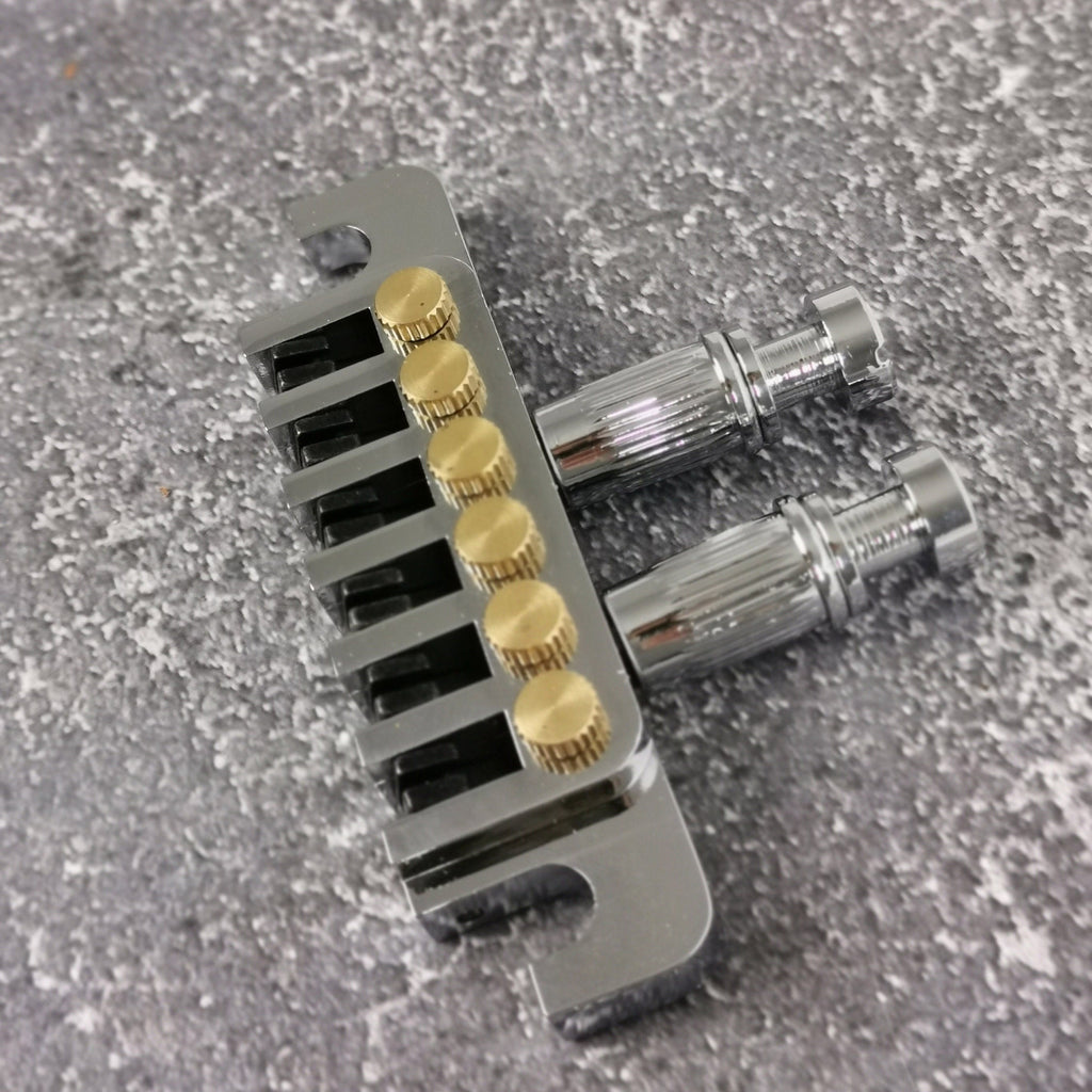Silver Micro Tune Bridge Tailpiece, High End Custom Shop Music Accessory, Vintage Guitar Build Kit, Gadget And Replacement, LP Single Cut
