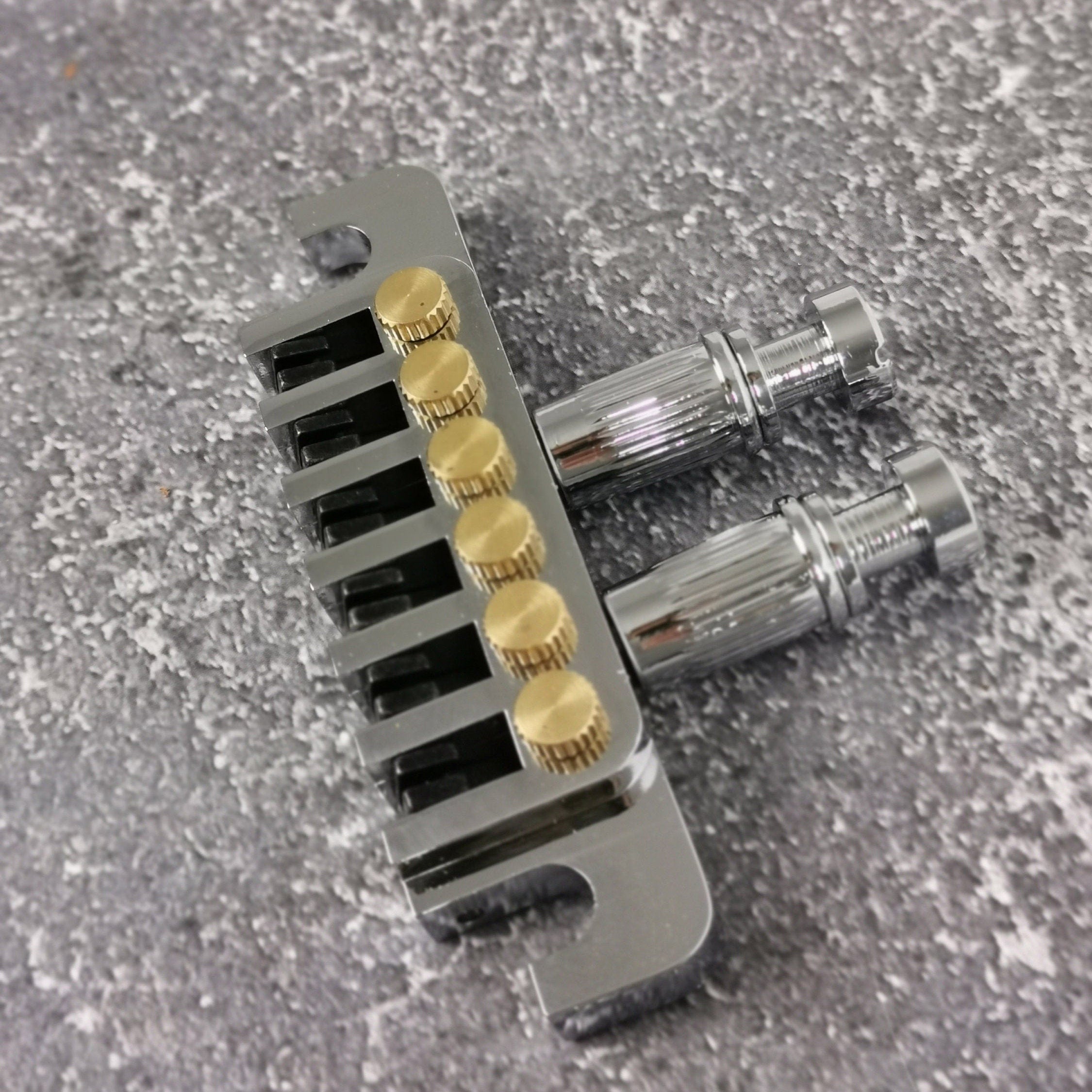 Silver Micro Tune Bridge Tailpiece, High End Custom Shop Music Accessory, Vintage Guitar Build Kit, Gadget And Replacement, LP Single Cut