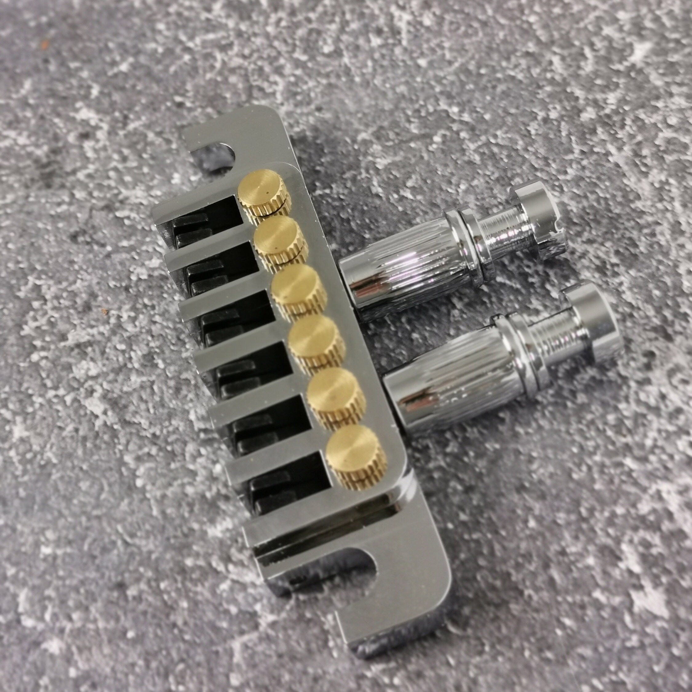 Silver Micro Tune Bridge Tailpiece, High End Custom Shop Music Accessory, Vintage Guitar Build Kit, Gadget And Replacement, LP Single Cut