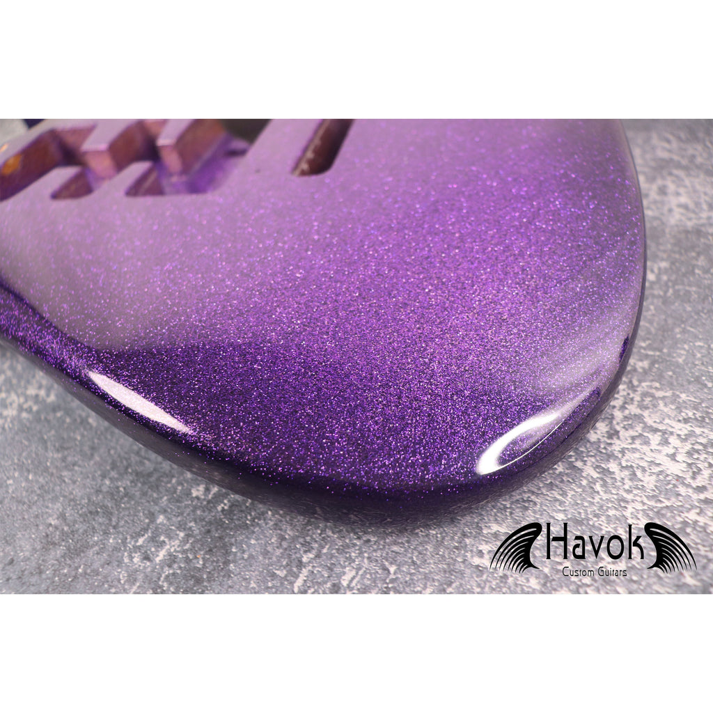 Purple Galaxy 2PC Alder ST S-Style Body High Gloss, Vintage Part Replacement Gadget, High End Custom S Type Body, Guitar DIY Building Kit