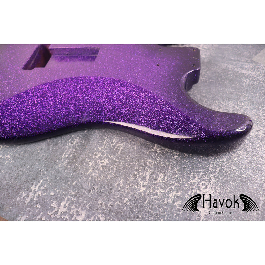 Purple Galaxy 2PC Alder ST S-Style Body High Gloss, Vintage Part Replacement Gadget, High End Custom S Type Body, Guitar DIY Building Kit