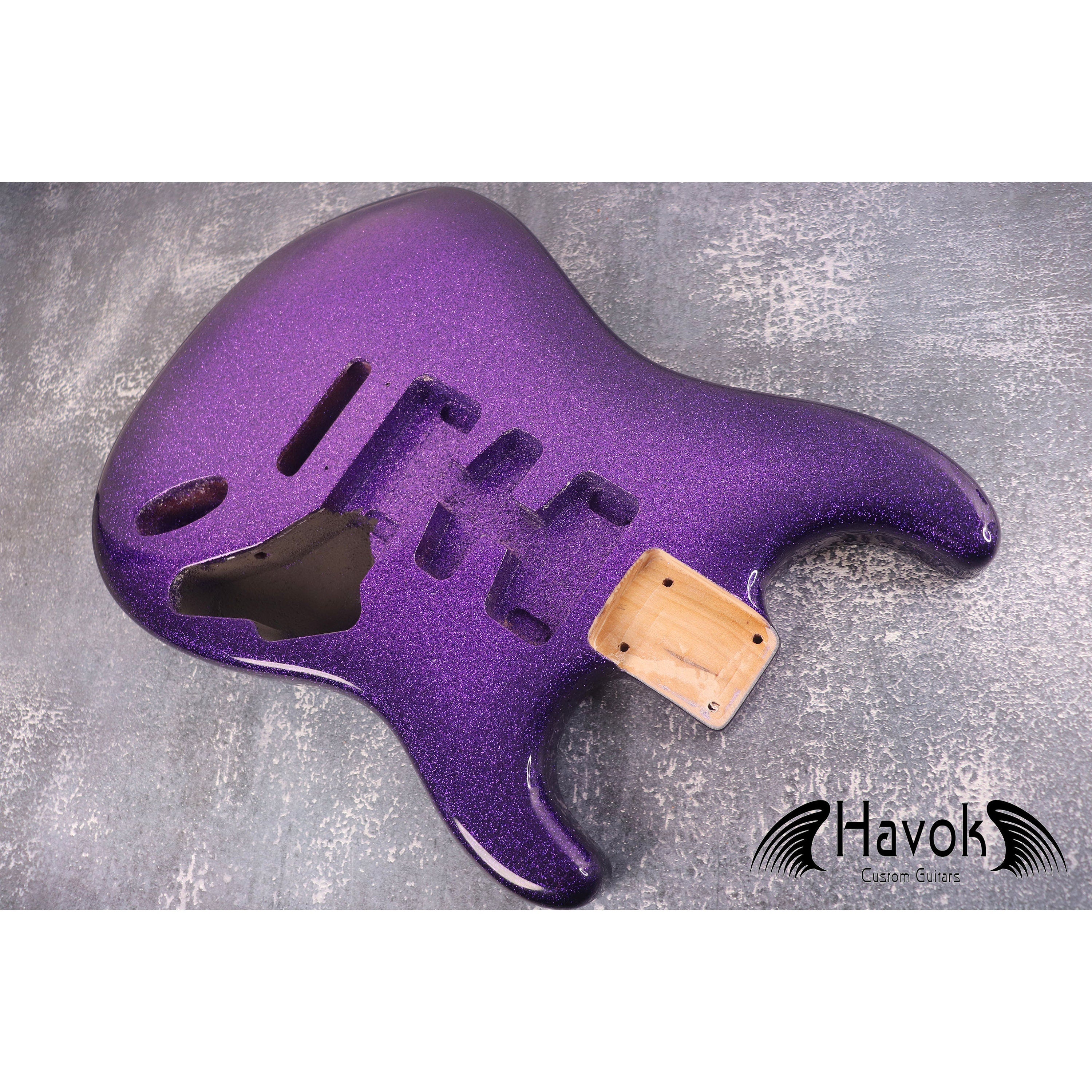 Purple Galaxy 2PC Alder ST S-Style Body High Gloss, Vintage Part Replacement Gadget, High End Custom S Type Body, Guitar DIY Building Kit