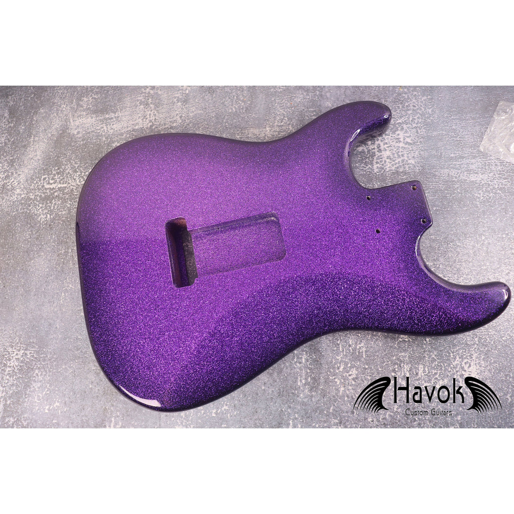 Purple Galaxy 2PC Alder ST S-Style Body High Gloss, Vintage Part Replacement Gadget, High End Custom S Type Body, Guitar DIY Building Kit