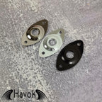 Black Metal Electric Guitar Jack Plate, Oval Shape With Curve, Custom Shop Accessory Component, Vintage Build Kit Gadget And Replacement