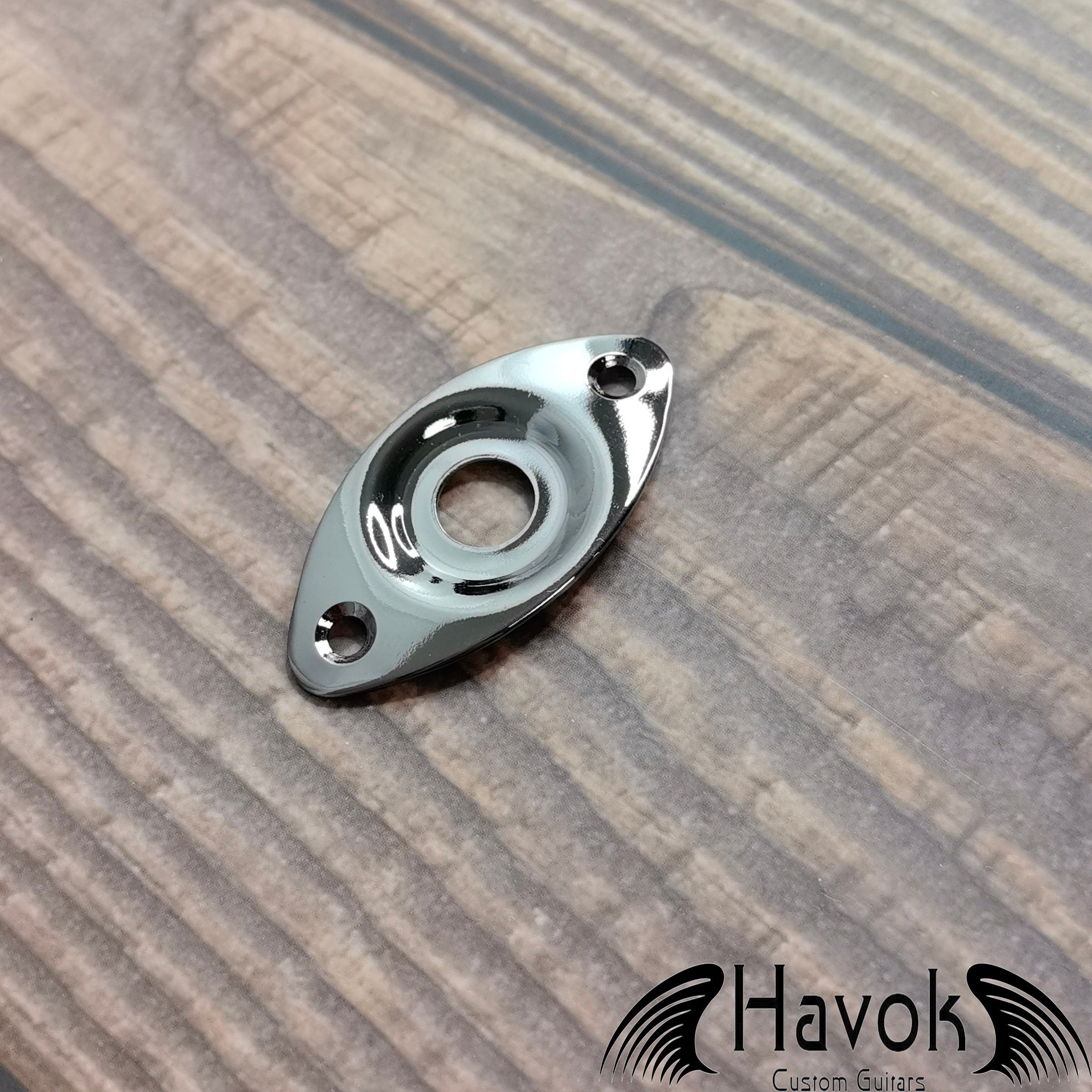 Nickel Metal Electric Guitar Jack Plate, Oval Shape With Curve, Custom Shop Accessory Component, Vintage Build Kit Gadget And Replacement