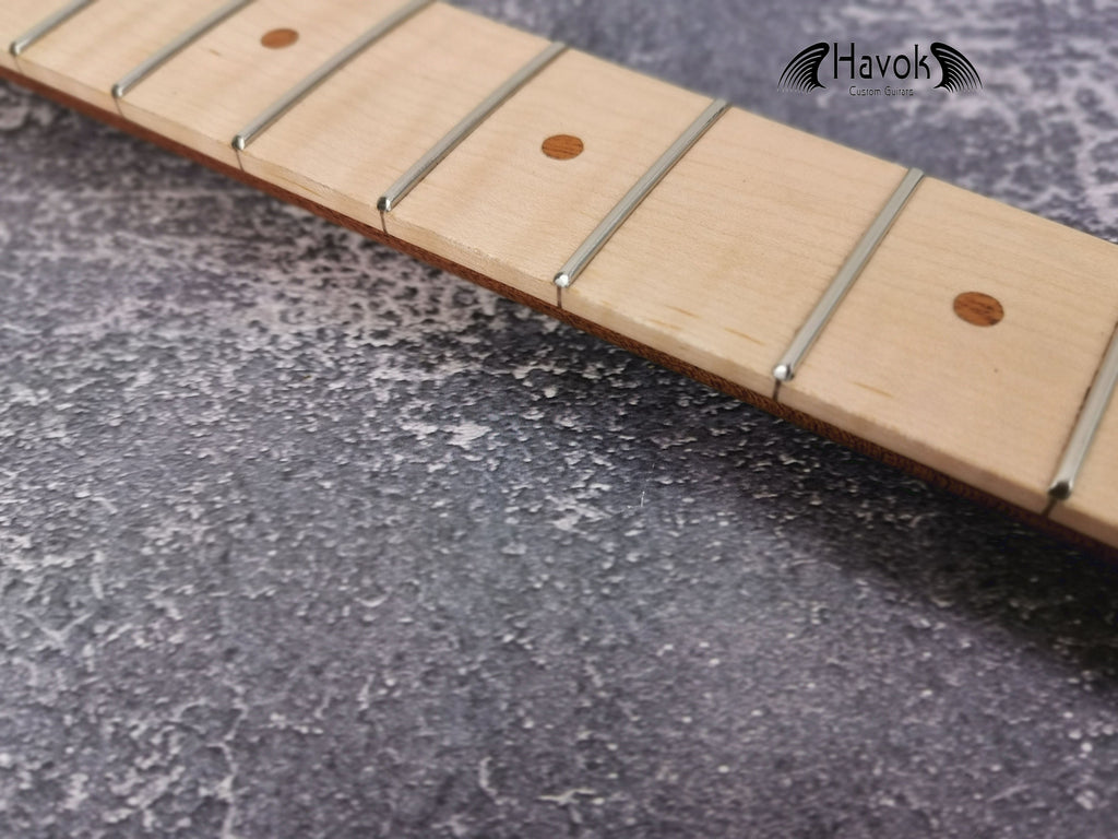 Mahogany Neck flame Maple Board Stainless Steel Jescar Frets