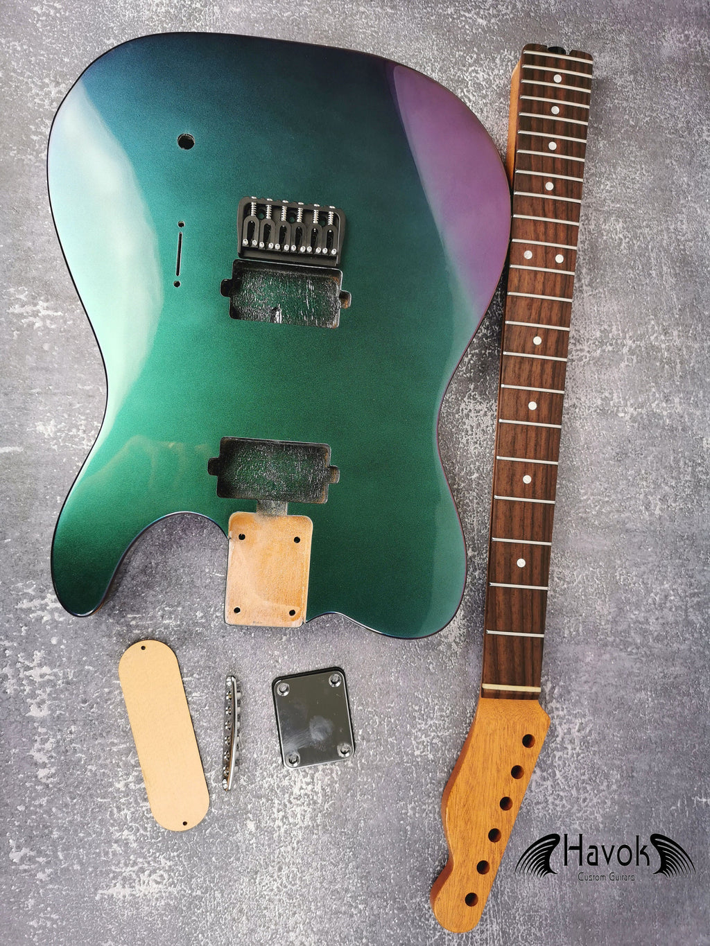 Guitar Kit Mahogany Body Mahogany Tl Neck Hardware, Chameleon Guitar, Hight Quality Electric Guitar Kit, Neck, Build Your Own DIY