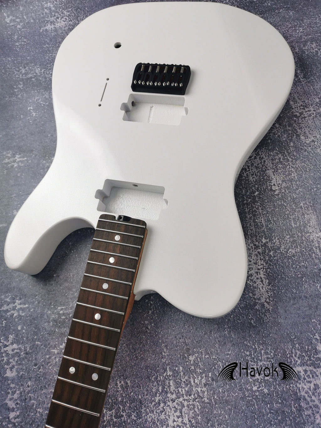 Guitar Kit Mahogany Body Mahogany  Tl Neck Hardware, White metallic Guitar, Hight Quality Electric Guitar Kit, Neck, Build Your Own DIY