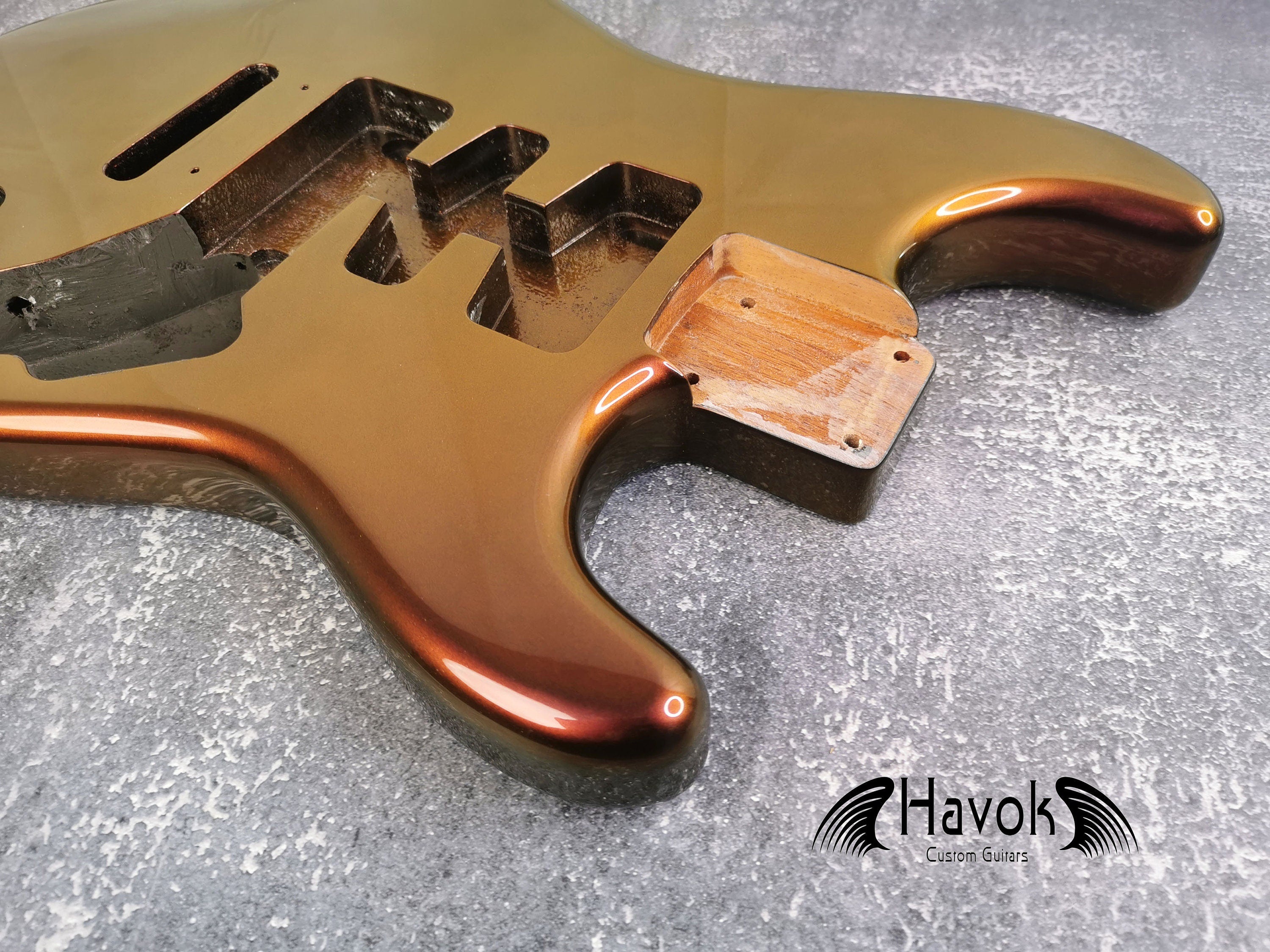 Chameleon 2PC Mahogany ST S-Style Body High Gloss, Tremolo, Custom Shop Vintage Part Gadget, DIY Building Kit, S-Type Guitar