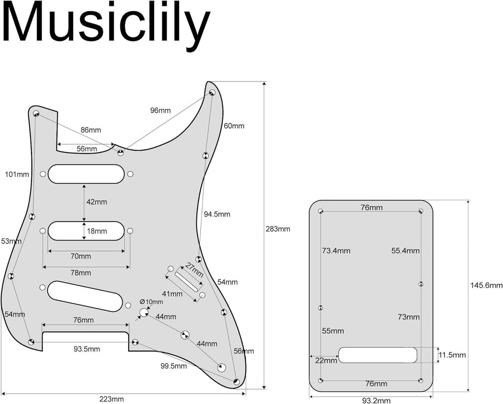 Guitar guard 11-Holes Aluminum Anodized Modern Style Strat SSS Guitar Pickguard Scratch Plate Fits for S type guitar