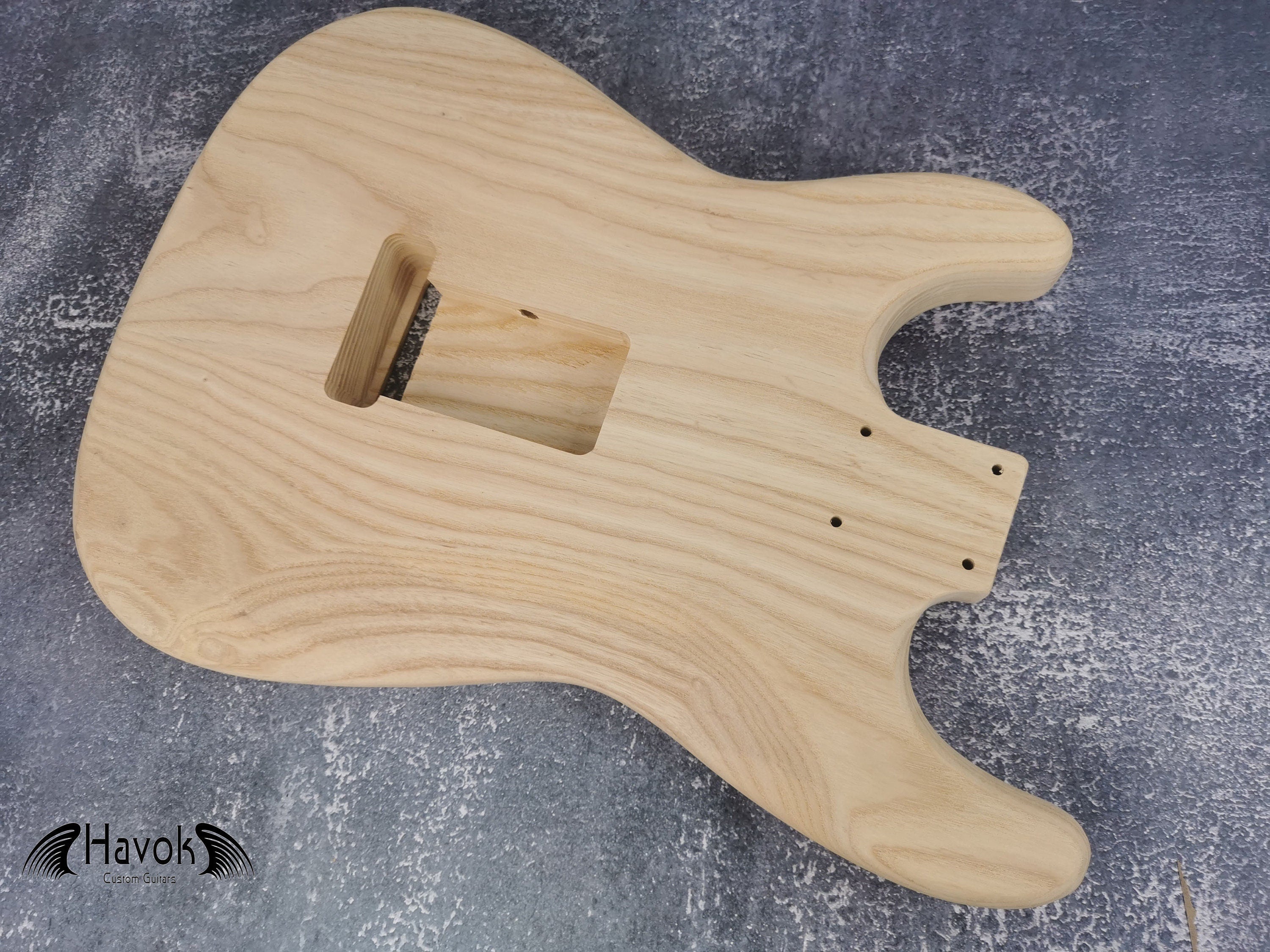 See-Through Northern Ash S-Type Guitar Body, Unfinished SSS Config
