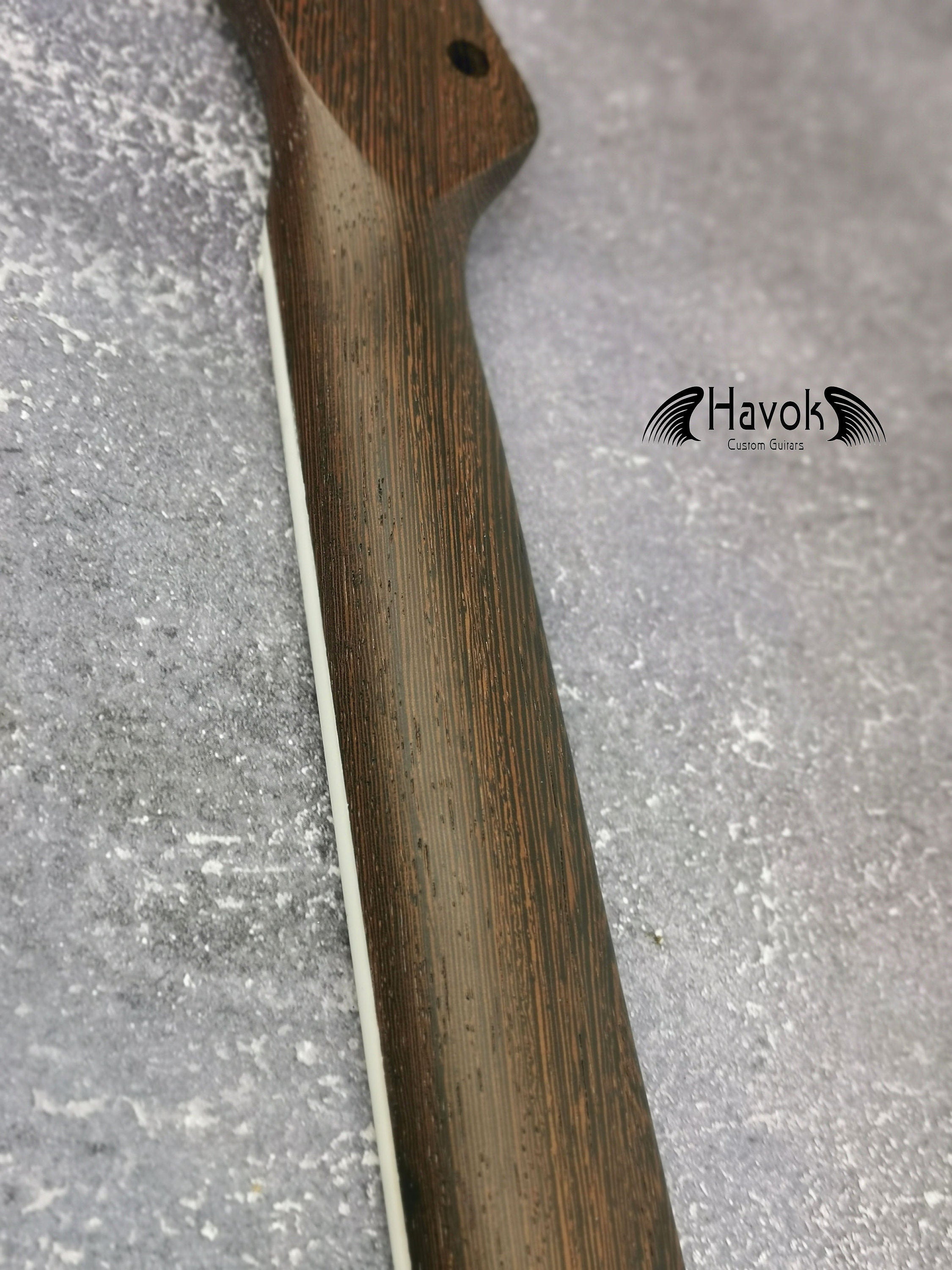 One Piece T type Wenge Neck Stainless Steel Frets, White Binding T-Style Neck, Medium Jumbo Jescar Frets, 22 Frets,