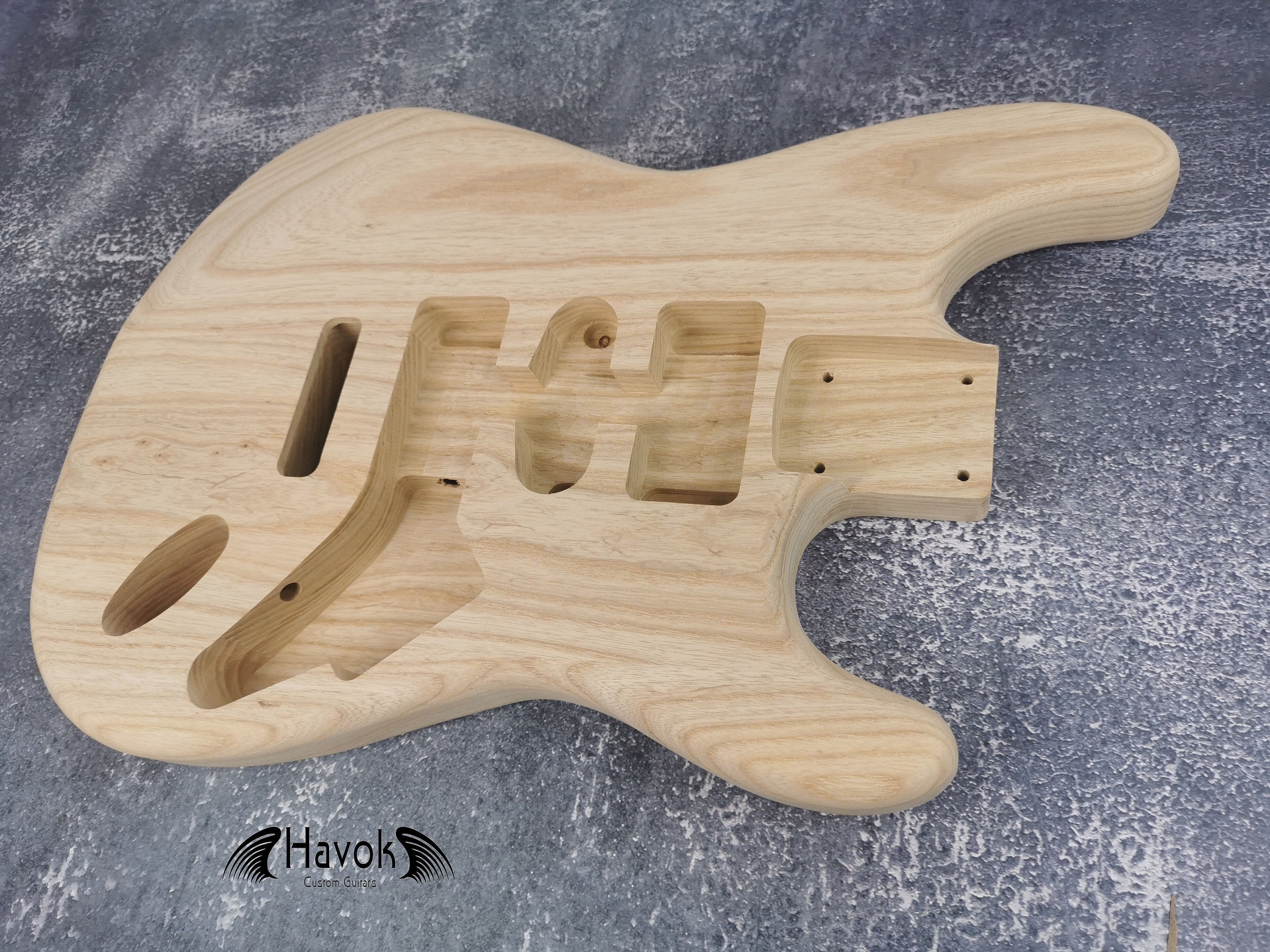 See-Through Northern Ash S-Type Guitar Body, Unfinished