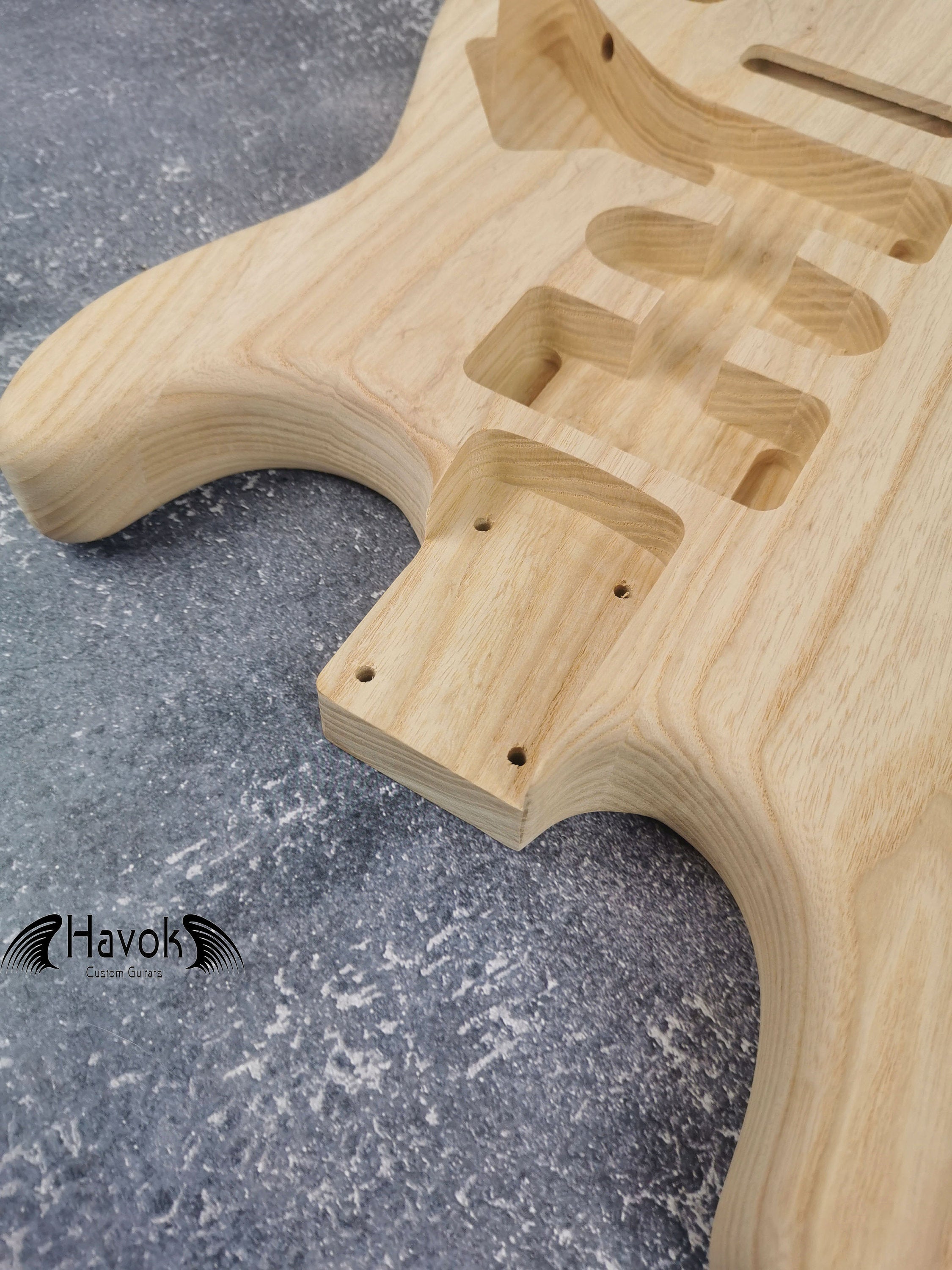 See-Through Northern Ash S-Type Guitar Body, Unfinished