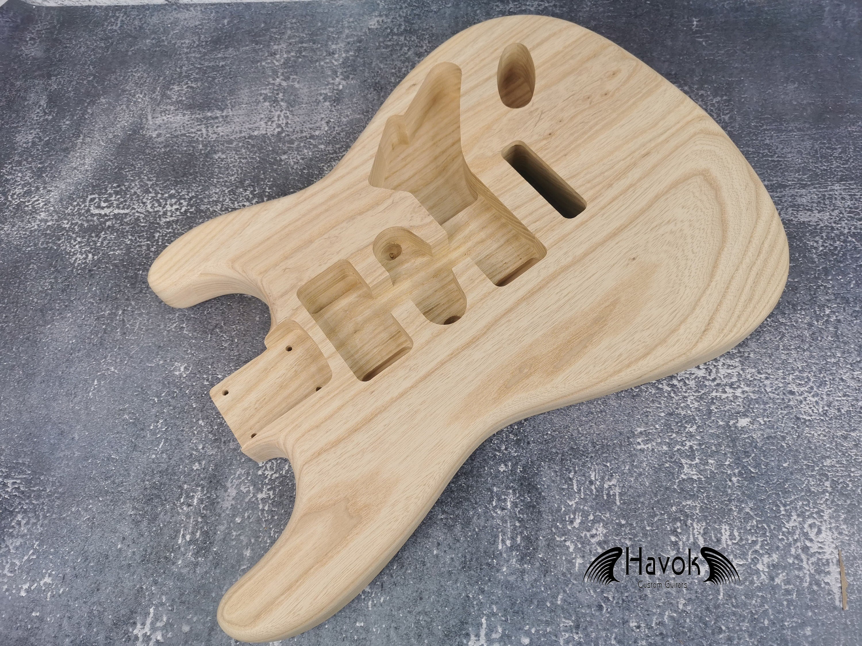 See-Through Northern Ash S-Type Guitar Body, Unfinished