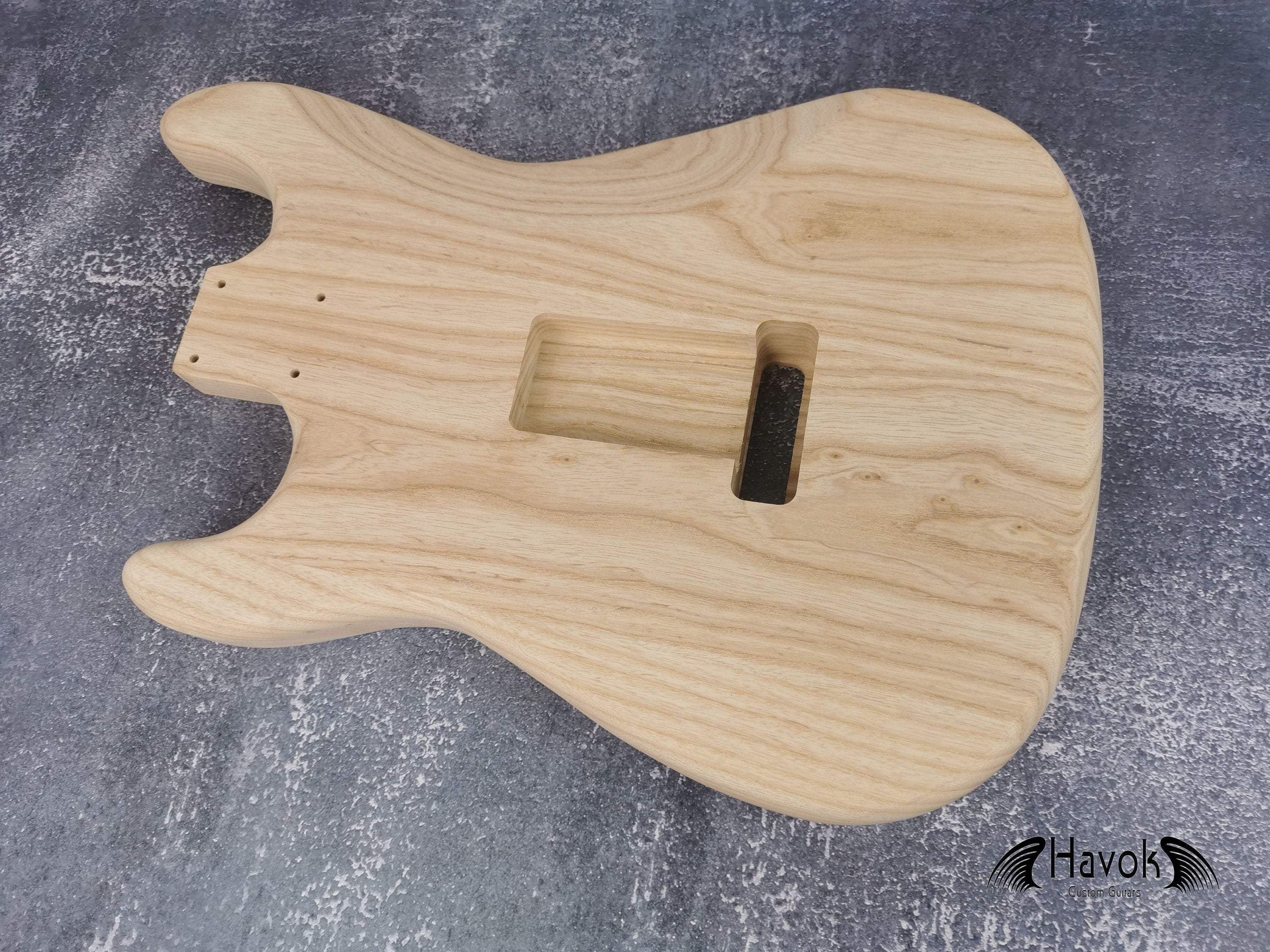 See-Through Northern Ash S-Type Guitar Body, Unfinished