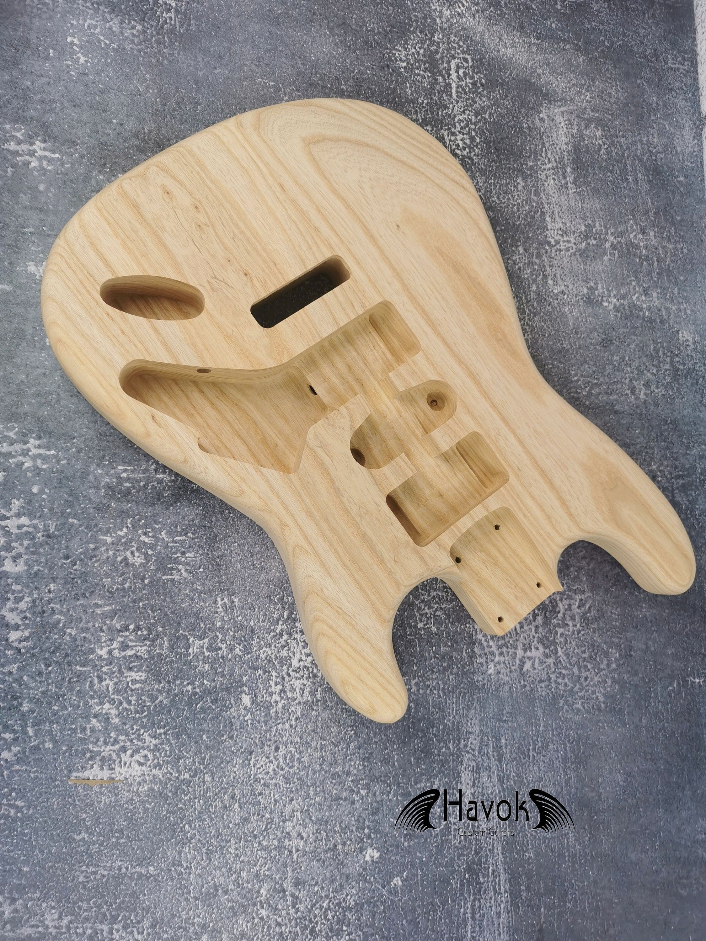See-Through Northern Ash S-Type Guitar Body, Unfinished