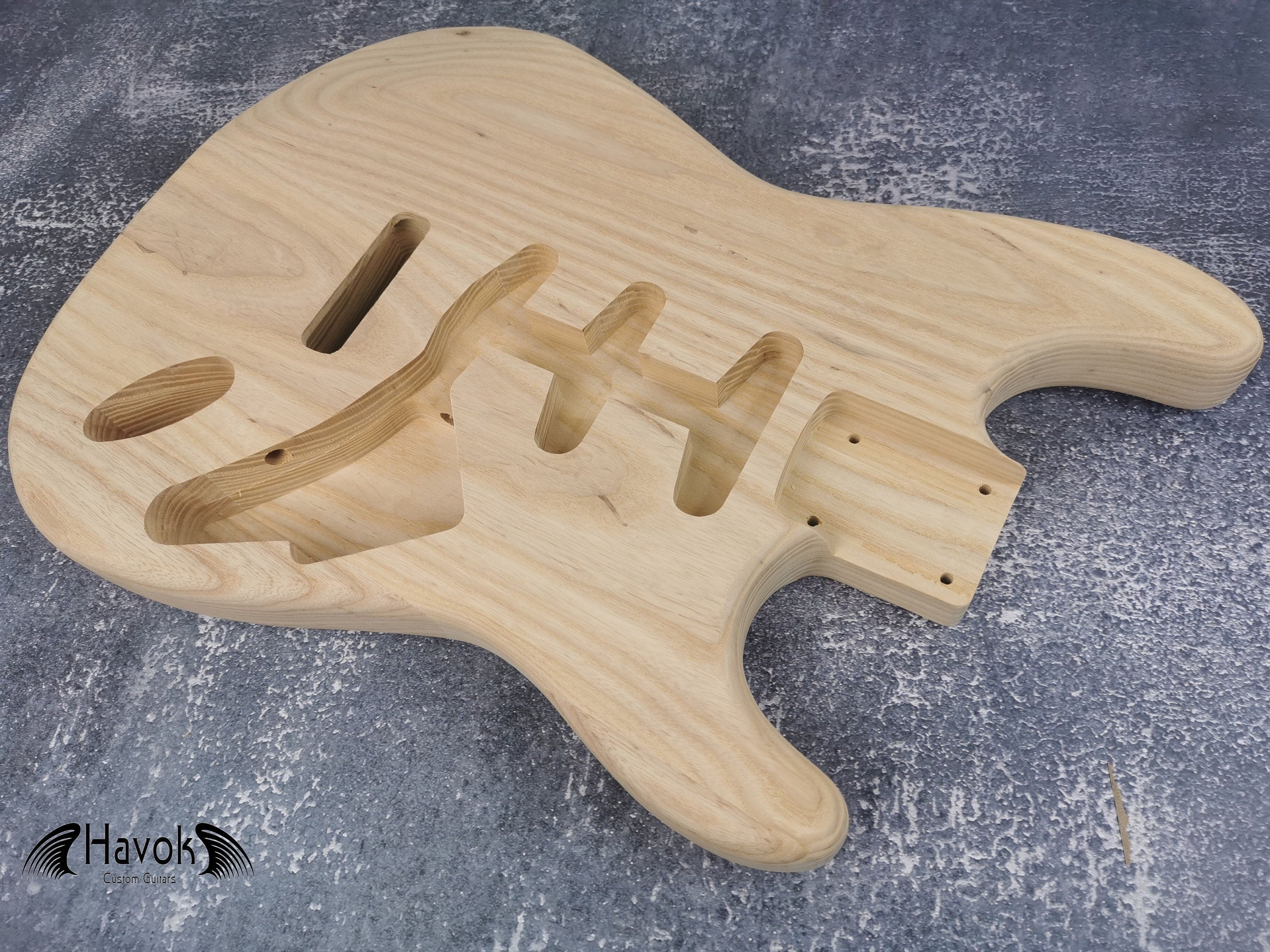 See-Through Northern Ash S-Type Guitar Body, Unfinished SSS Config