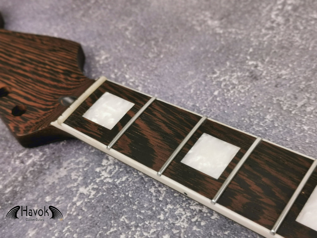 One Piece ST Wenge Neck Stainless Steel Frets White binding , S Type Neck, S-Style , 22 Medium Jumbo Jescar Frets,