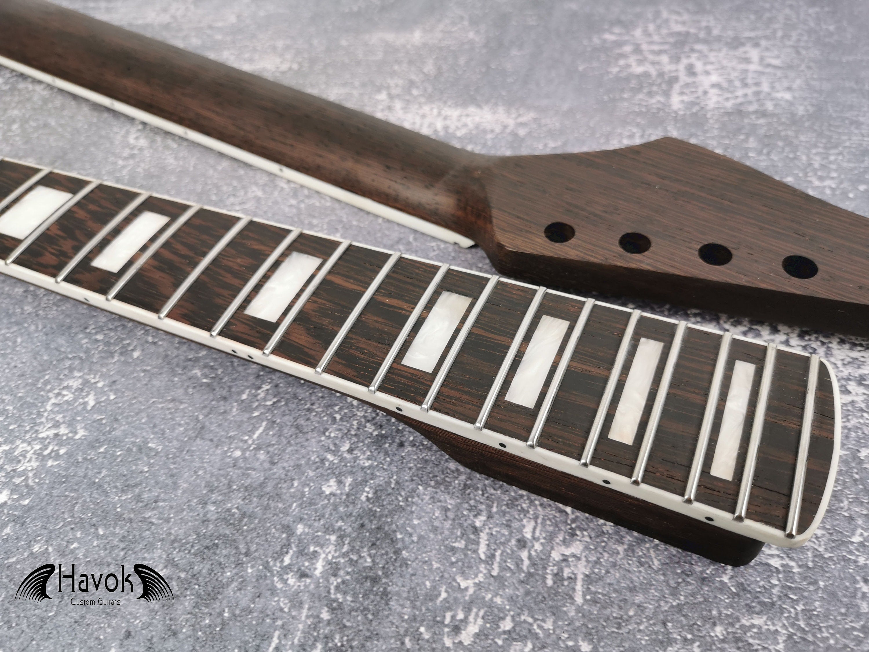 One Piece ST Wenge Neck Stainless Steel Frets White binding , S Type Neck, S-Style , 22 Medium Jumbo Jescar Frets,