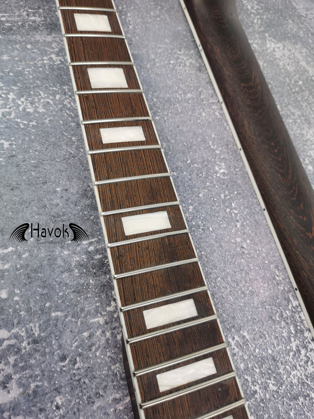 One Piece T type Wenge Neck Stainless Steel Frets, White Binding T-Style Neck, Medium Jumbo Jescar Frets, 22 Frets,