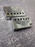Engraved Silver Humbucker Pickup Cover, LP Guitar Accessory