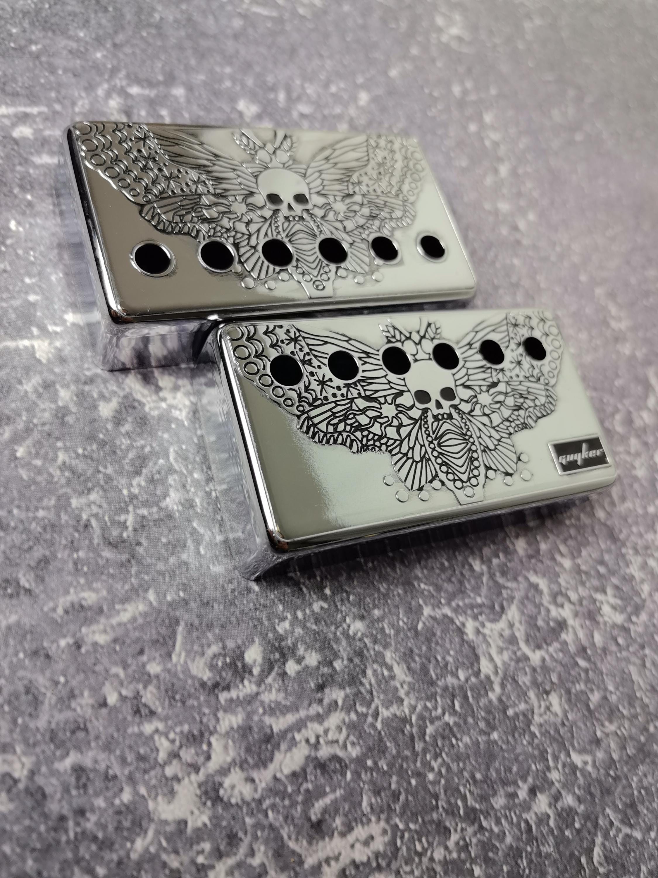 Engraved Silver Humbucker Pickup Cover, LP Guitar Accessory