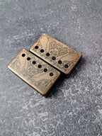 Humbucker Shield, Guitar Pickup Covers Brass Owl Pattern for LP Guitar, High End Accessory and Replacement, Guitar Build Kit, Guitar Gadget