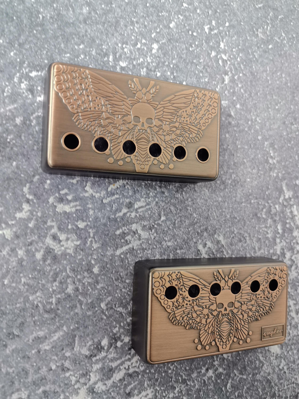 Humbucker Shield, Guitar Pickup Covers Brass Moth for LP Guitar, High End Accessory and Replacement, Guitar Build Kit, Guitar Gadget
