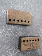 Humbucker Shield, Guitar Pickup Covers Brass Moth for LP Guitar, High End Accessory and Replacement, Guitar Build Kit, Guitar Gadget