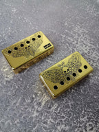 Humbucker Shield, Guitar Pickup Covers Gold Moth Pattern for LP Guitar, High End Accessory and Replacement, Guitar Build Kit, Guitar Gadget