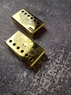 Humbucker Shield, Guitar Pickup Covers Gold Moth Pattern for LP Guitar, High End Accessory and Replacement, Guitar Build Kit, Guitar Gadget