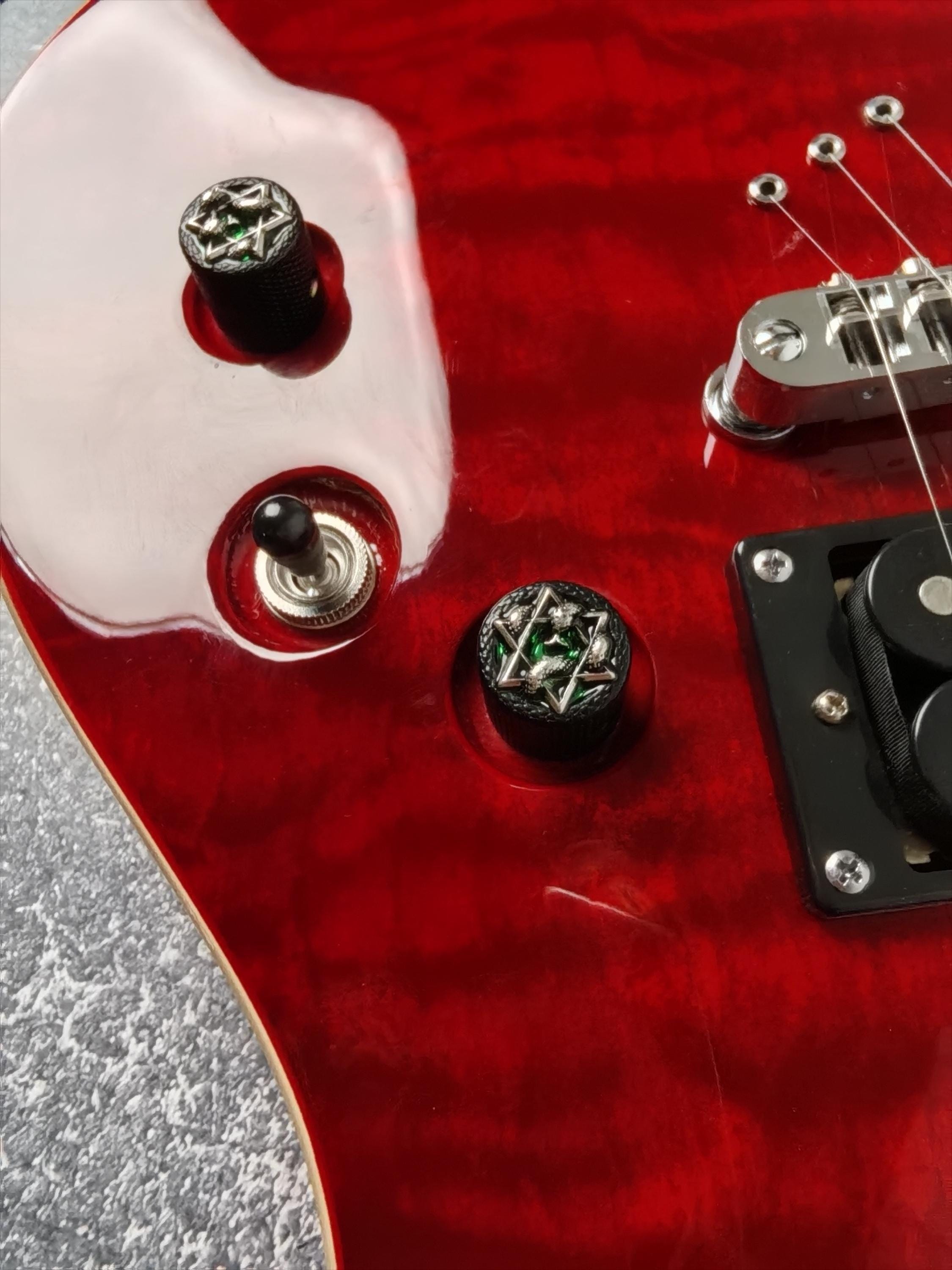 Potentiometer Knob Black Metal, Metal Electric Guitar And Bass, Rare Custom Shop Accessory, Vintage Build Kit, Gadget And Replacement