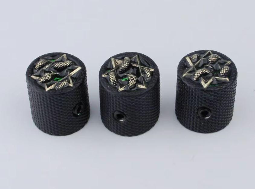 Potentiometer Knob Black Metal, Metal Electric Guitar And Bass, Rare Custom Shop Accessory, Vintage Build Kit, Gadget And Replacement