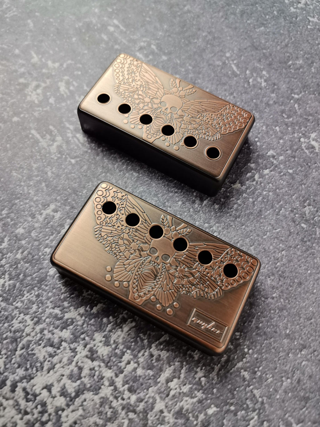 Humbucker Shield, Guitar Pickup Covers Brass Moth for LP Guitar, High End Accessory and Replacement, Guitar Build Kit, Guitar Gadget