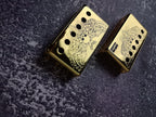 Humbucker Shield, Guitar Pickup Covers Gold Moth Pattern for LP Guitar, High End Accessory and Replacement, Guitar Build Kit, Guitar Gadget
