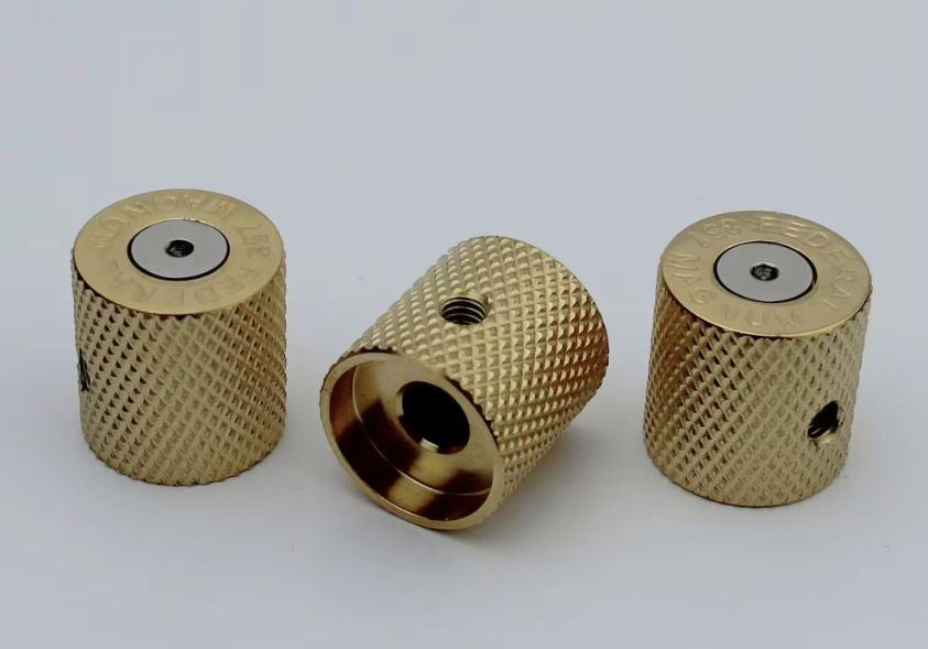 Potentiometer Bullet Shape, Gold , Metal Electric Guitar And Bass, Rare Custom Shop Accessory, Vintage Build Kit, Gadget And Replacement