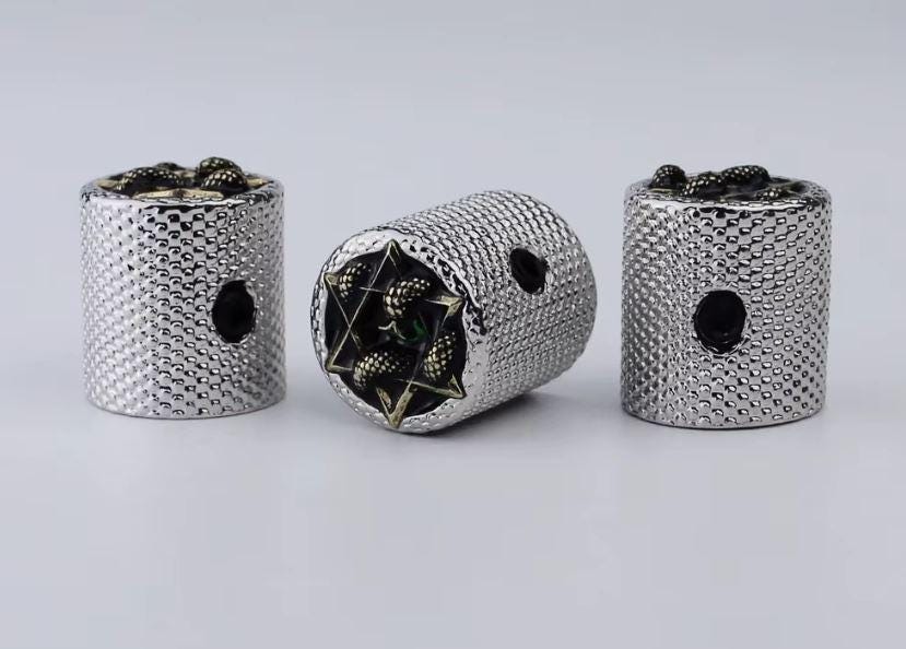 Potentiometer Knob Silver Metal, Metal Electric Guitar And Bass, Rare Custom Shop Accessory, Vintage Build Kit, Gadget And Replacement